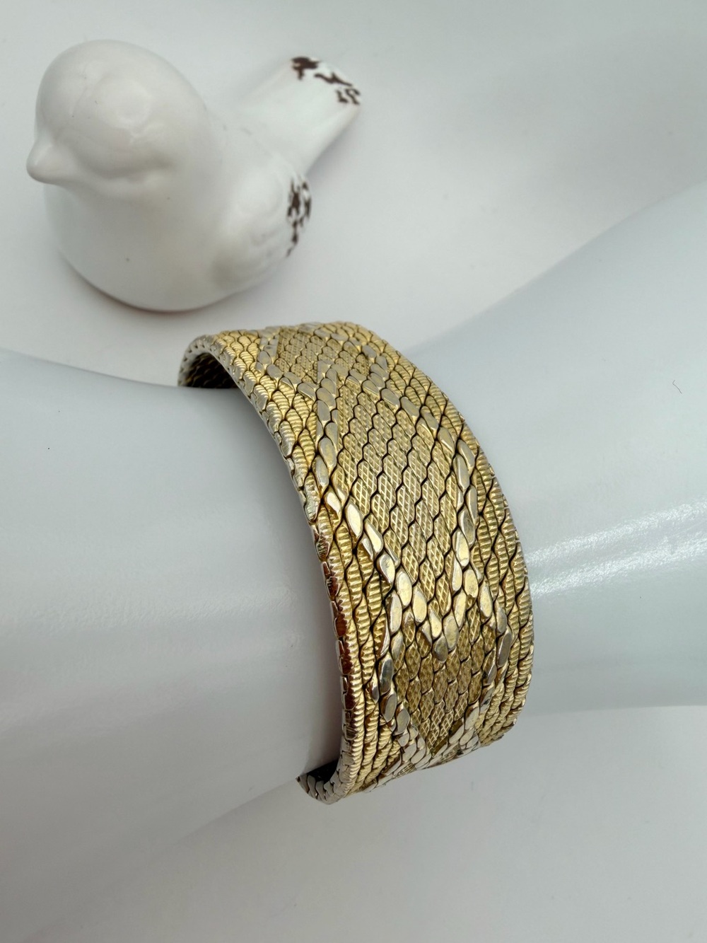 De Cesare Gold Tone Textured Cuff Bracelet - Women's Jewelry
